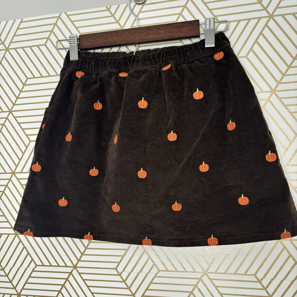 Gymboree Girls 8 Perfect Pumpkin Corduroy Skort Skirt Orange Brown Fall Whimsy - Picture 3 of 8